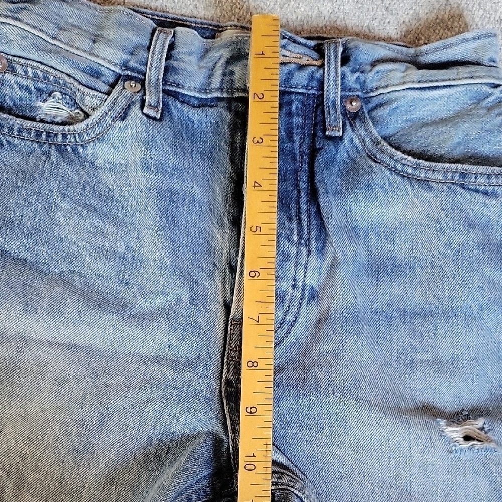 Everlane Blue Jean Shorts High-Waisted Distressed Size 24 - Picture 8 of 10